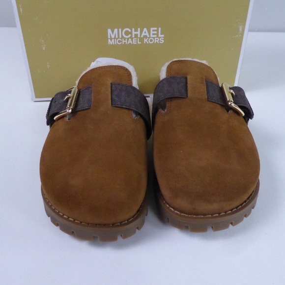 Michael Kors Judd Closed Toe Suede Leather Slip On Clog Lug Sole Slides NIB - Picture 6 of 10